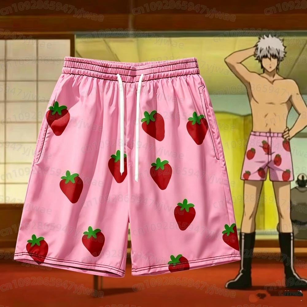Anime Cosplay Anime - Short rose à motif fraise pour