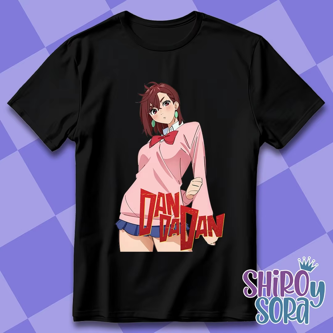 Anime Cosplay Title - T-shirt noir Dandadan été 2026, motif
