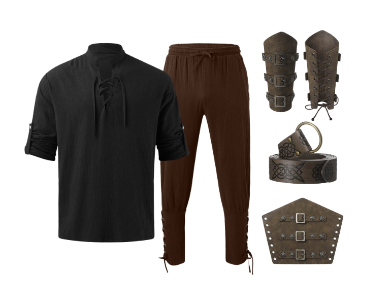 Anime Cosplay Anime - Ensemble de costumes Renaissance pour hommes,