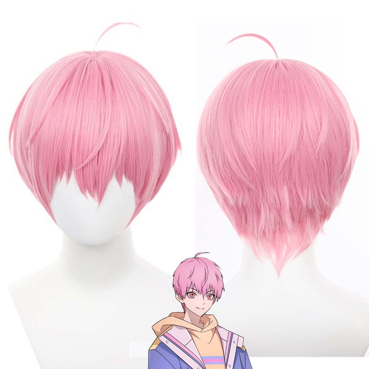 Perruque courte rose pour homm - Anime Cosplay Link avis et prix